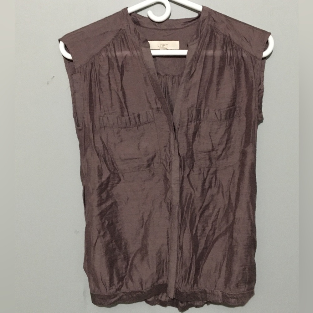 Loft sheer crinkle tank